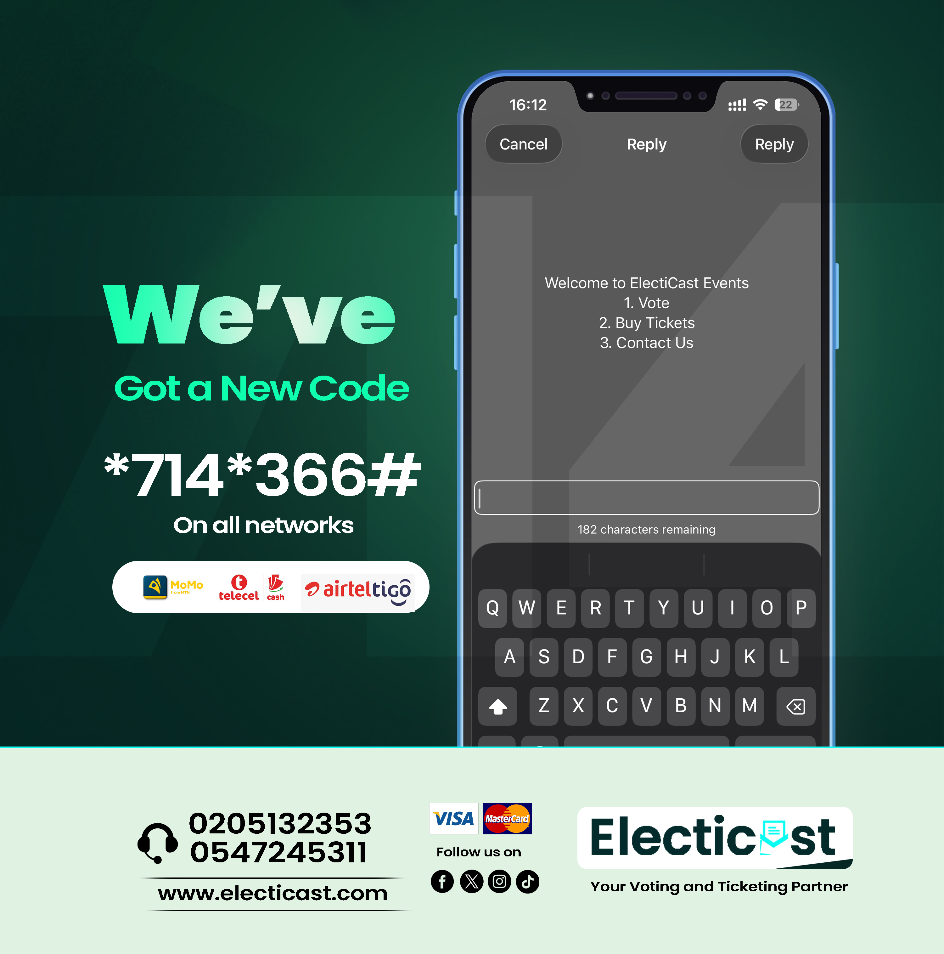 We've Got a New Code. Dial *714*366#